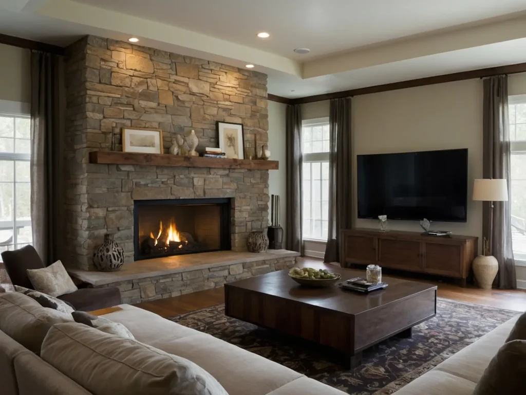 Living Room Layouts with Corner Fireplaces