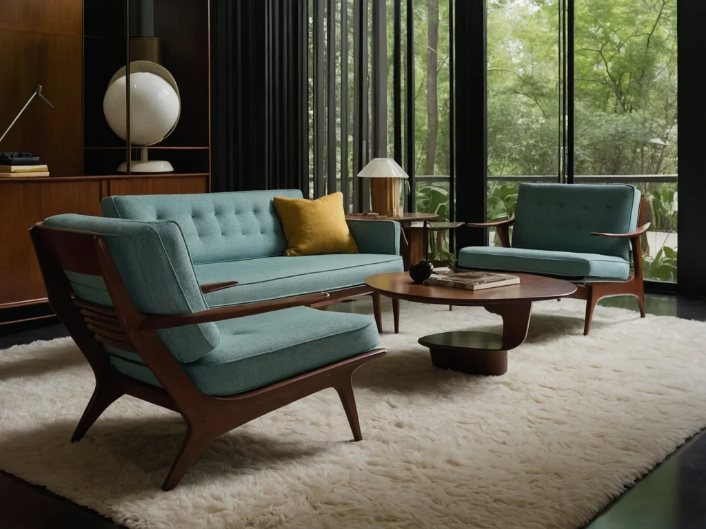 Mid-Century Modern furniture in Living Room Modern Decorating Ideas