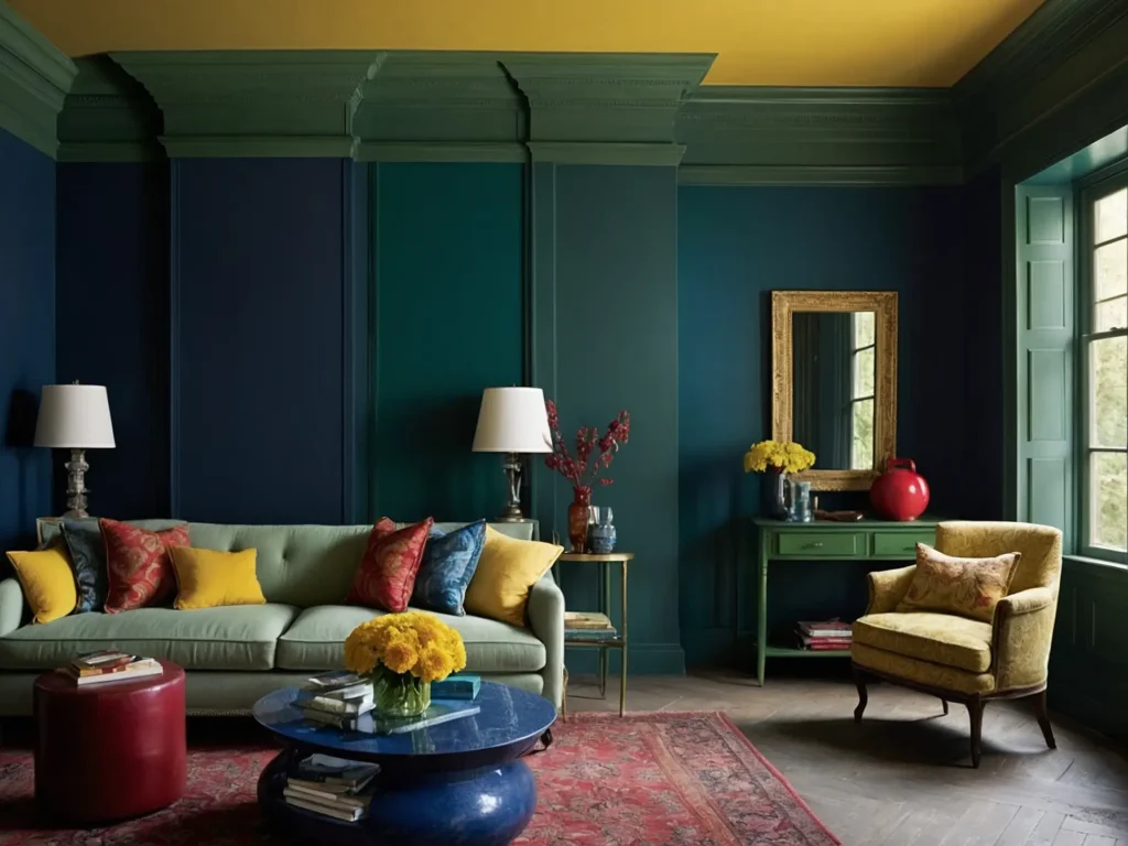 Uplifting, Bold Wall Colors for Living Rooms