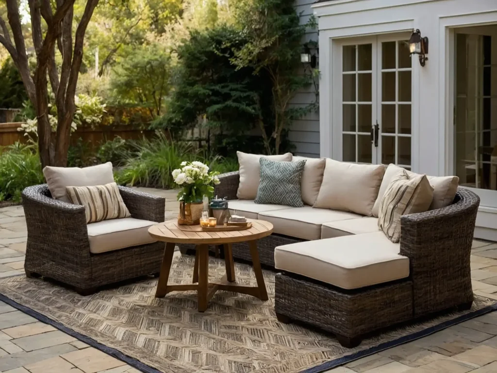 Wicker and Rattan for Outdoor Furniture in Small Patios